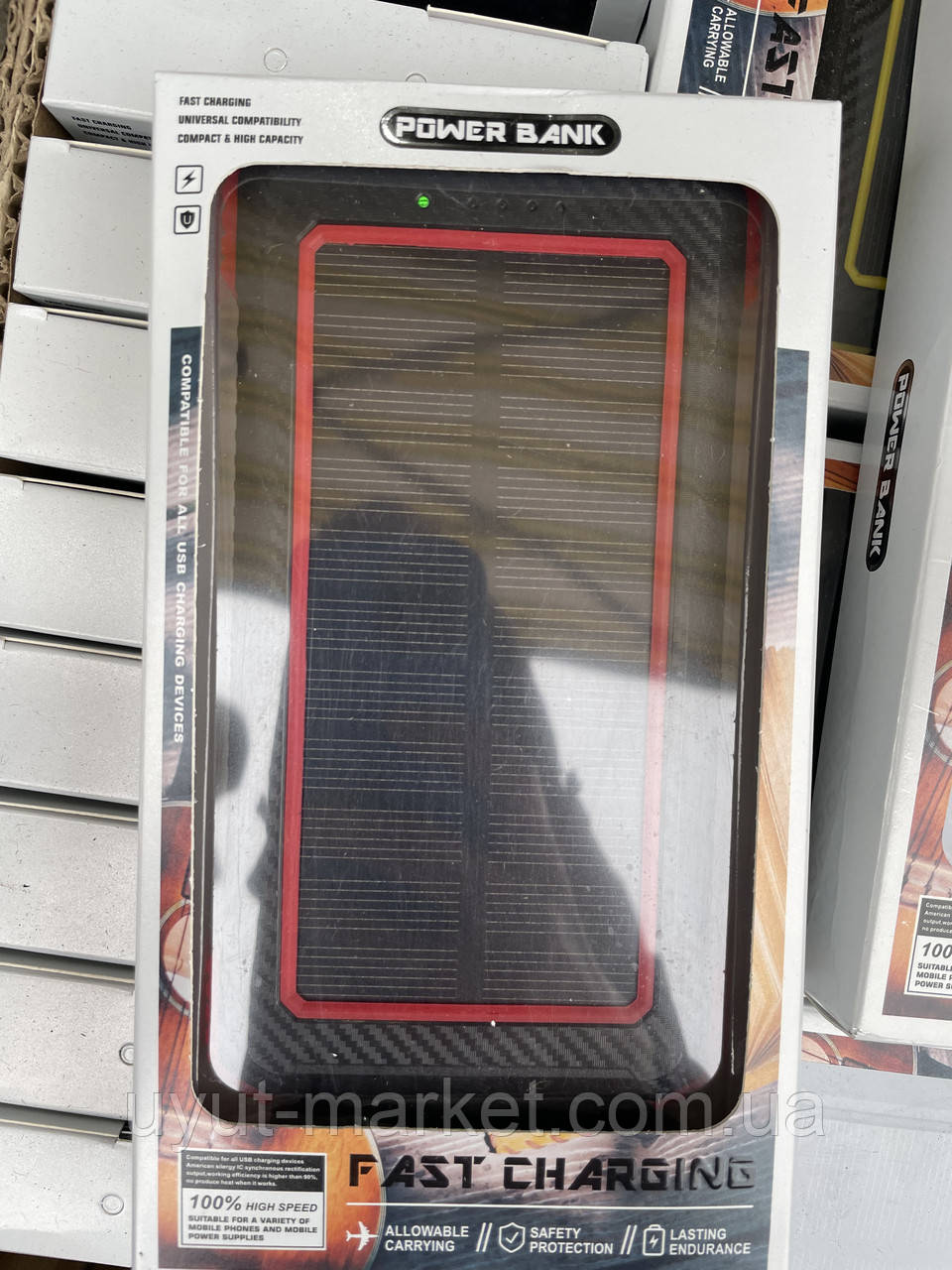 Павербанк на сонячній батареї 20000mAh Solar Charger 2хUSB, з ліхтариком