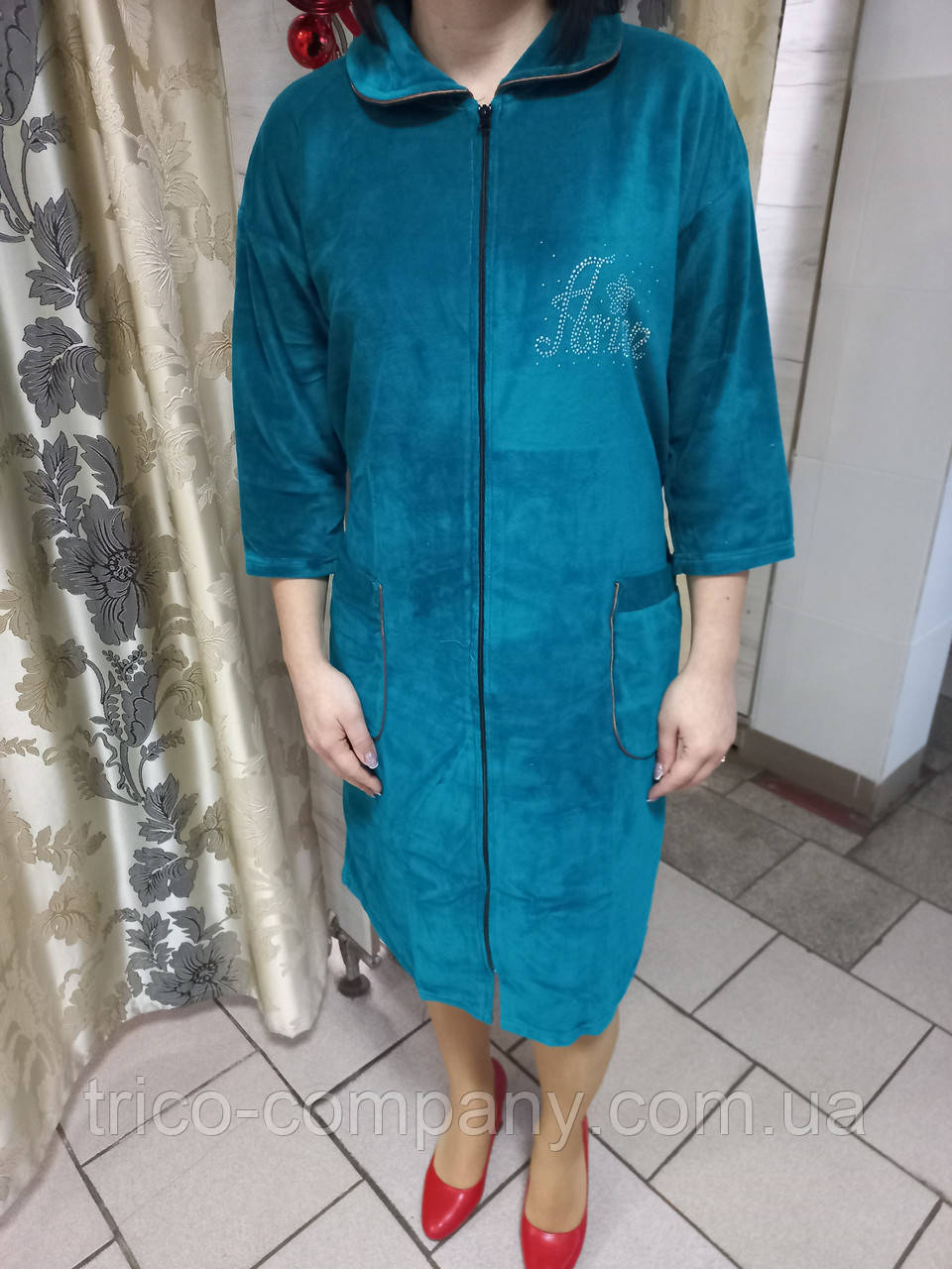 Халат жіночий велюровий (46, 48, 50, 52, 56 розміри)