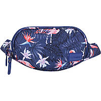 Тканевая сумка на пояс бананка для девушек Bagland Bella с дизайном "Фламинго" 2 л 762