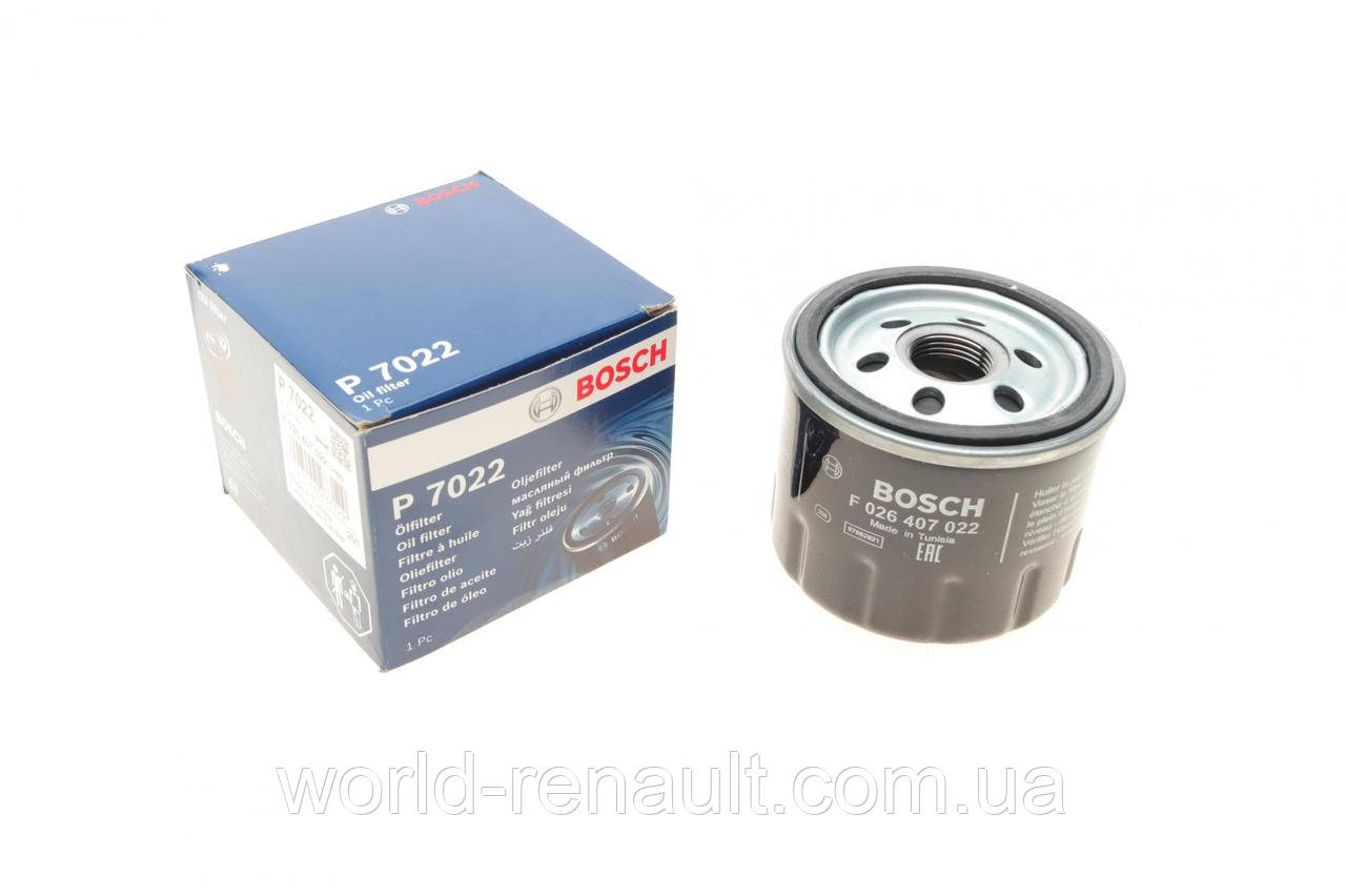 BOSCH F026407022 — Оливний фільтр (аналог 8200768927) на Рено Меган 3, Рено Флюенс K9K 1.5dci