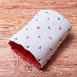 Подушка для годування та заколисування новонароджених, на руку, бавовна та плюш Minky - зірки з рожевим