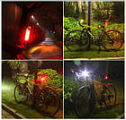 Вело габарит USB, перезарядний на COB діоді 50Лм на велосипед червоний VOLCANO 056, фото 5