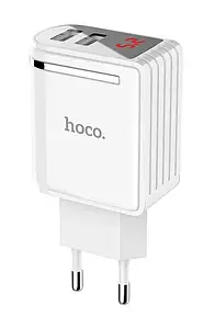 Hoco C39A Enchanting зарядний пристрій з двома портами USB та LED цифровим дисплеєм