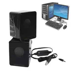 Колонки комп'ютерні з живленням від USB-порту SG-D9 чорні, Ролонки для ноутбука, фото 1