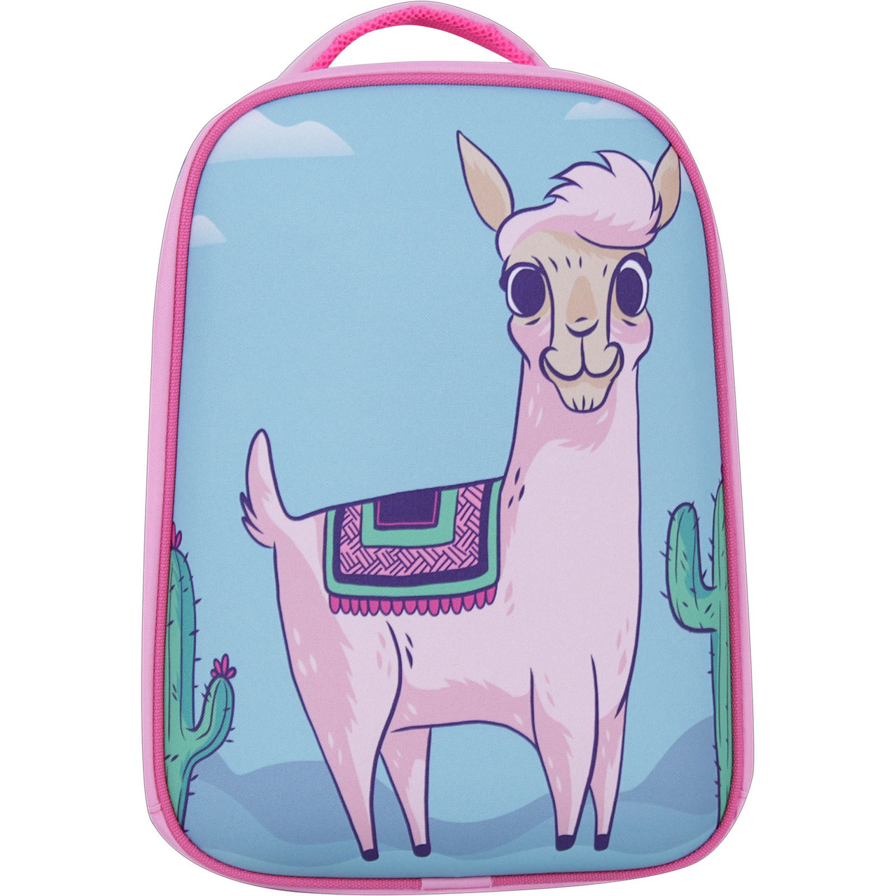 Дитячий шкільний рюкзак з ортопедичною спинкою "Лама у кактусах" Bagland Turtle 17 л рожевий 617 (0013466)