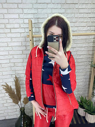 Розкішний жіночий костюм трійка, тканина "Плащівка+Трикотаж" 42, 44 розмір 42, фото 1