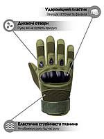 Тактические полнопалые перчатки (велоперчатки, мотоперчатки) Eagle Tactical ET-12 Green Размер L, GS2,