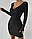 Сукня жіноча однотонна норма ангора-рубчик розмір 42-48, чорного кольору, фото 5