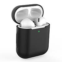 Силіконовий чохол для навушників Airpods 2 (Чорний)