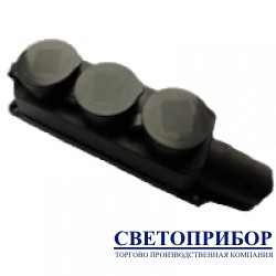 Розетка 3-а каучук с\з та кришкоюSVT-5703(13шт), фото 1