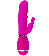 Багатофункціональний вібратор LeLex SILENT BUNNY VIBRATOR рожевий, фото 3