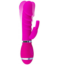 Багатофункціональний вібратор LeLex SILENT BUNNY VIBRATOR рожевий, фото 4