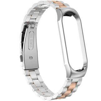 Ремешок Metal для Xiaomi Mi Band 7 (07) Silver-Rose