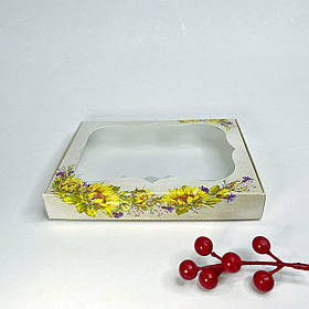 Коробка для пряника, 150*100*30 мм, з вікном, "Соняшники"