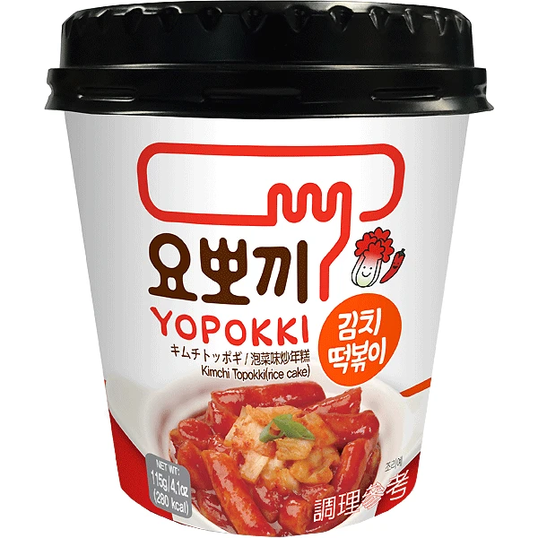 Корейські рапоккі у стакані зі смаком кімчі, Yopokki, 120 г