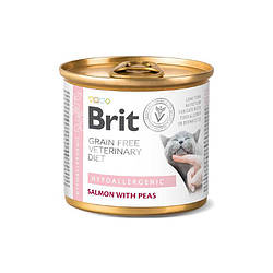 Brit VetDiets Cat Hypoallergenic -Вологий корм для кішок з дерматологічними захворюваннями та жкр 200гр