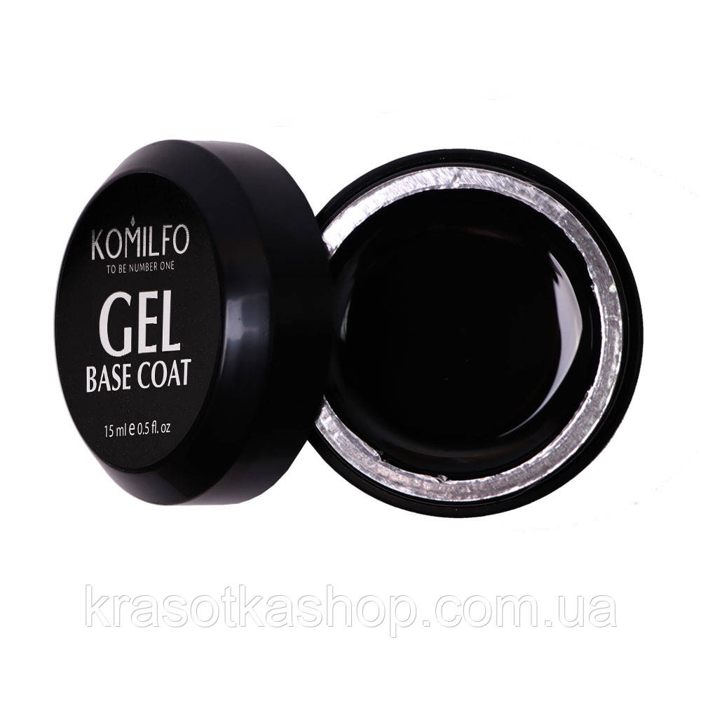 ГЕЛЬ-БАЗА KOMILFO GEL BASE COAT – ОСНОВА-КОРЕКТОР ДЛЯ ГЕЛЬ-ЛАКУ БЕЗ ПЕНЗЛИКА, 15 МЛ