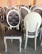 Стілець обідній дерев'яний в класичному стилі для вітальні, їдальні, кухні колір білий ОВО