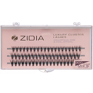 Накладні вії пучкові ZIDIA Cluster lashes 30D C 0,07 Mix S (3 ряди, розмір 8, 9, 10 мм), чорні