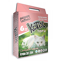 Наполнитель для кошачих туалетов KOTIX TOFU Сладкий персик 6L