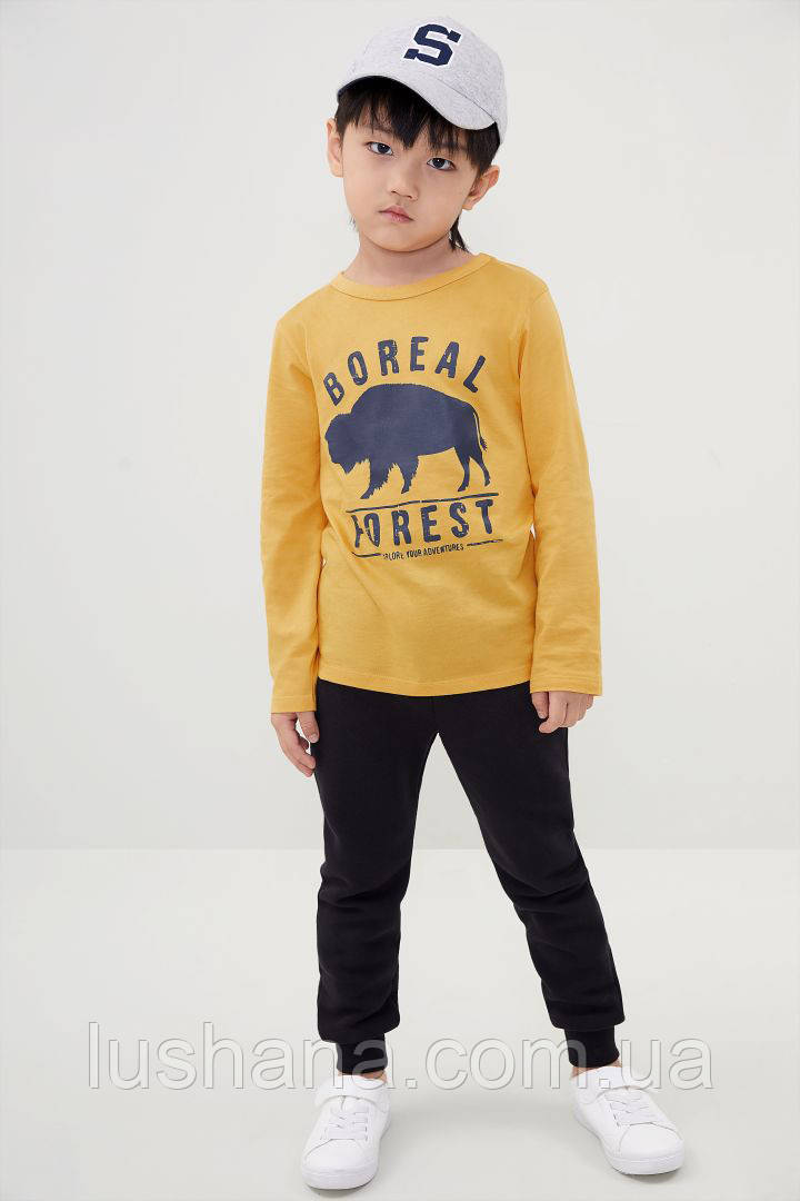 /87412/ Дитяча кофта лонгслів реглан H&M на хлопчика 2-4 роки - р.98/104 Желтый