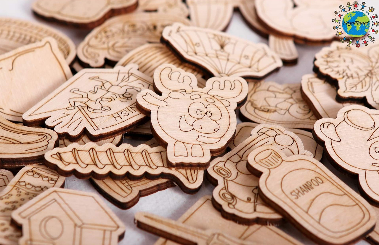 Набір дерев'яних фігурок на звук Ш (33 шт.), фото 1