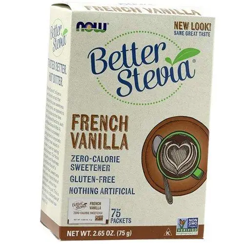 Цукорозамінник з нульовою калорійністю Французька ваніль/Better Stevia 75 Packets Vanilla Now Foods USA