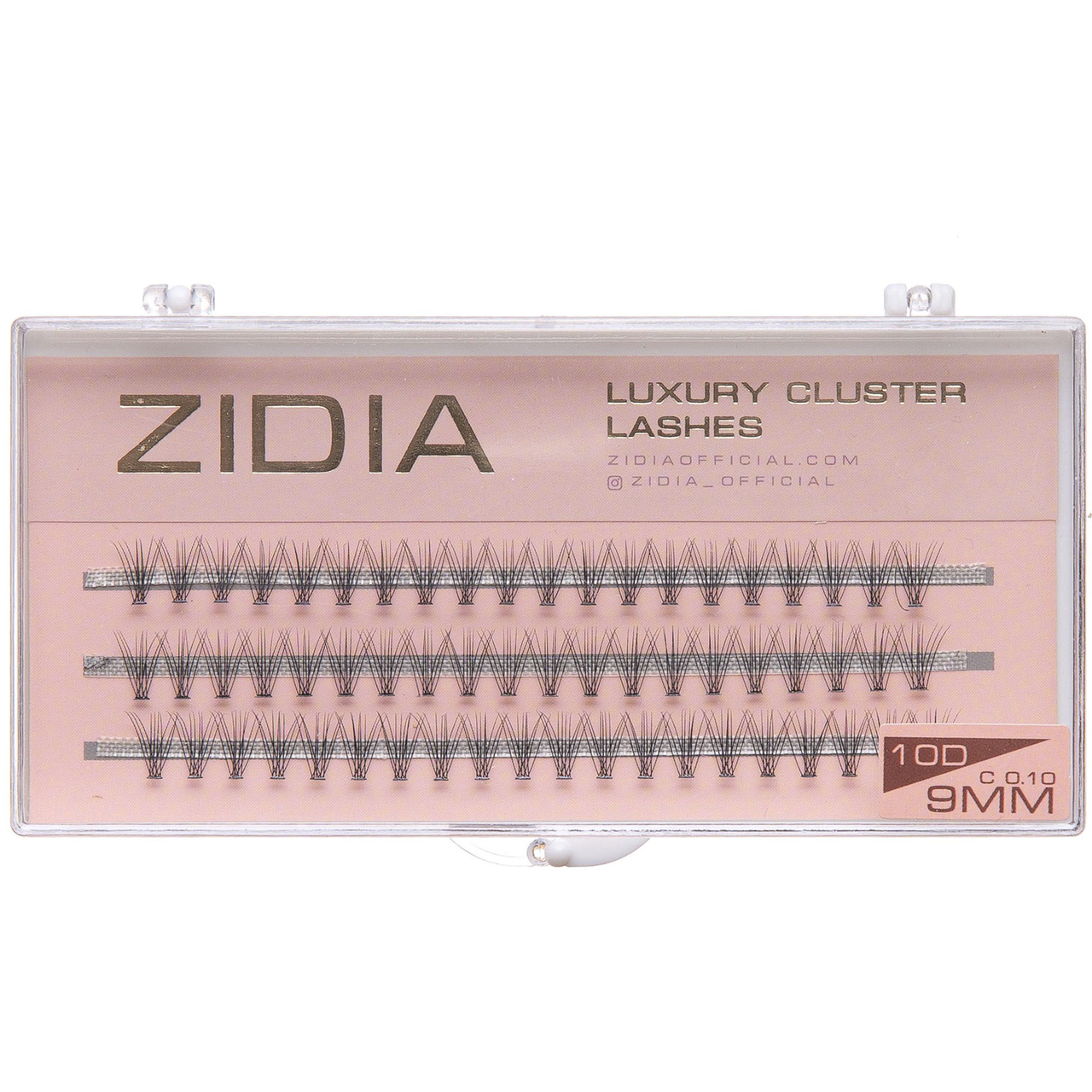 Накладні вії пучкові ZIDIA Cluster lashes 10D C 0,10 (3 ряди, розмір 9 мм), чорні