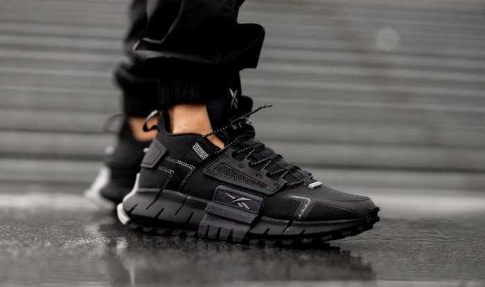 Мужские кроссовки Reebok Zig Kinetica Fit All Black обувь Рибок Зиг ...