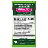 Пробіотик для жінок Nature's Truth Women's Probiotic + Cranberry 5 billion act.cult 14 mg probiotic 40 капсул, фото 4
