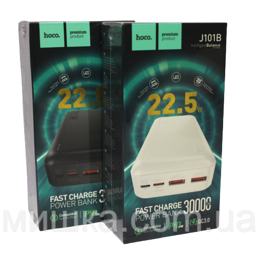 Power Bank HOCO J101B 30000mAh, повербанк, швидка зарядка, Micro USB, USB, Type-C, фото 1