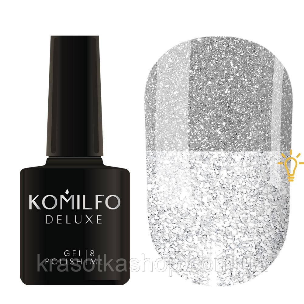 KOMILFO LUMINOUS COLLECTION L001 (СРІБЛЯСТИЙ, СВІТЛОВІДБИВАЮЧИЙ), 8 МЛ