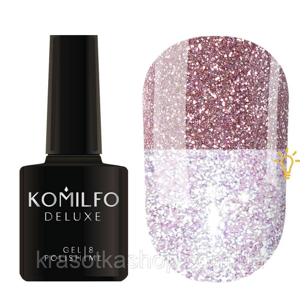 KOMILFO LUMINOUS COLLECTION L002 (РОЖЕВО-БУЗКОВИЙ, СВІТЛОВІДБИВАЮЧИЙ), 8 МЛ