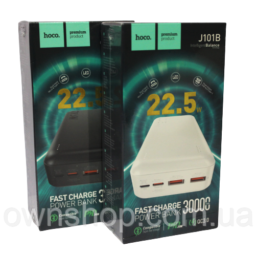 Power Bank HOCO J101B 30000mAh, повербанк, швидка зарядка, Micro USB, USB, Type-C