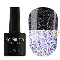 KOMILFO LUMINOUS COLLECTION L006 (ТЕМНИЙ БАКЛАЖАНОВО-ЧОРНИЙ, СВІТЛОВІДБИВАЮЧИЙ), 8 МЛ