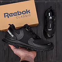 Мужские кроссовки Reebok черные, летние (Рибок) дышащие на лето р.44