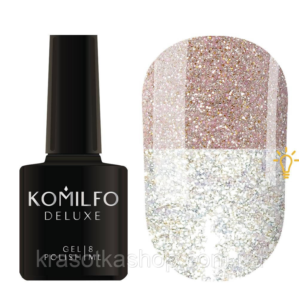 KOMILFO LUMINOUS COLLECTION L011 (ЗОЛОТИСТИЙ, СВІТЛОВІДБИВАЮЧИЙ), 8 МЛ
