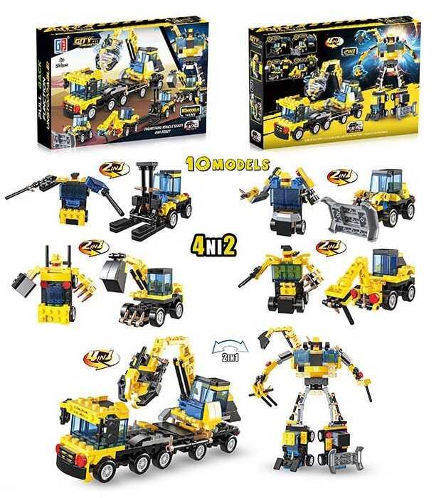 Конструктор City Construction 4 в 1 спецтехніка 204 деталі 123-385, фото 1