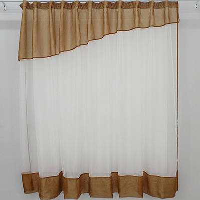 Кухонний комплект (280х160см.), на карниз 1-2м. Колір коричневий з молочним. Код 047к 59-010