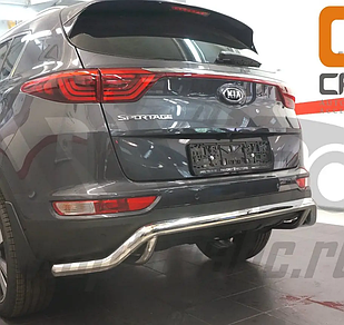 Задній захист бампера одинарний вус на Kia Sportage 2015-
