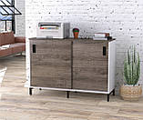 Тумба офісна розсувна LS-1200-830 LD Венге Луїзіана. Тумбочка для дому та офісу на колесах, фото 8