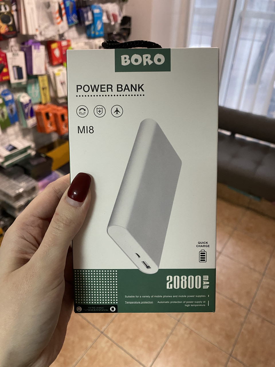 Power Bank BORO Mi8 20800 mAh Повербанк, Портативна батарея