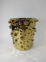 Горшок ШИПЫ золото 15х15 см керамический