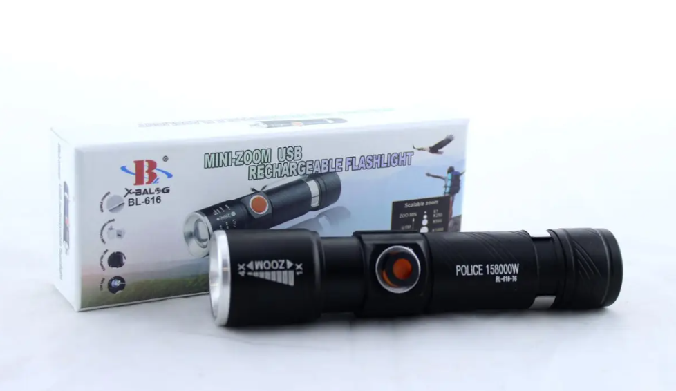 Тактичний ліхтар POLICE BL-616-T6 Zoom USB зарядка