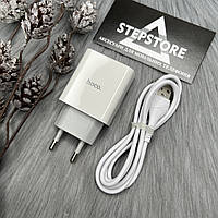 СЗУ 2 в 1 зарядное устройство Hoco C81A Type-C USB A USB 2.4A для Samsung Xiaomi Huawei iPad