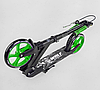 Самокат двоколісний зелений Best Scooter WOLF колеса PU 200 мм передній амортизатор ручне гальмо, фото 5