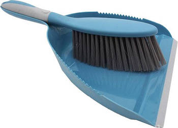 Віник з совком преміум, синій-сірий (EF-2418B)