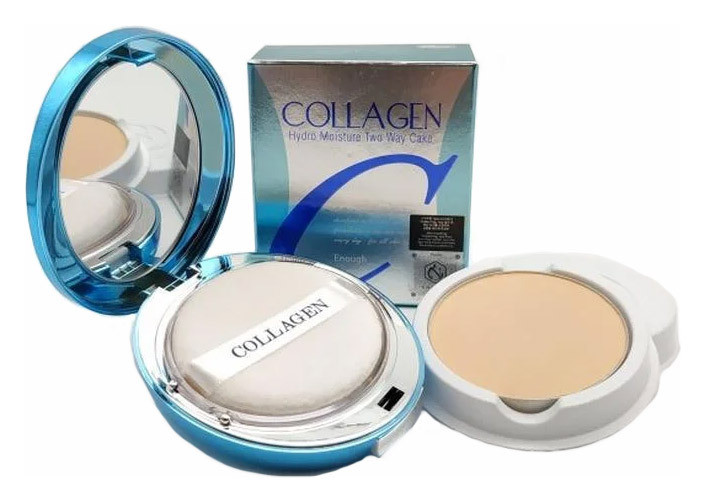 Колагенова пудра зі змінним блоком Enough Collagen Hydro Moisture Two Way Cake Зволожувальна колагенова пудра Enough Collagen Hydro Moisture Two Way Cake
