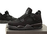 Мужские кроссовки черные Nike Air Jordan 4 Retro. Стильные кроссовки мужские Найк Аир Джордан 4 Ретро весна