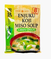 Суп Мисо быстрого приготовления с зеленым луком Enjuku Koji Miso Soup green onion HIKARI MISO 153 г (8шт)